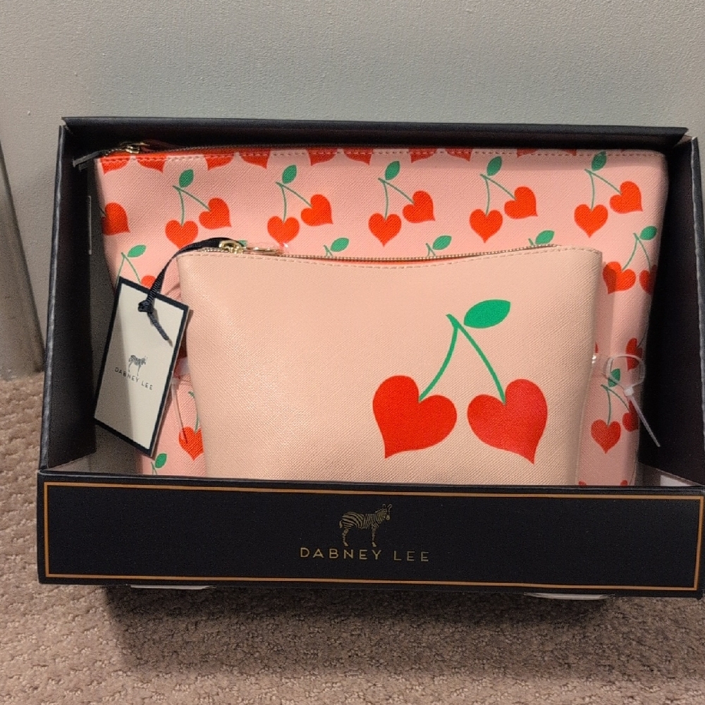 Dabney Lee Cherry Themed Pouch Duo NWT